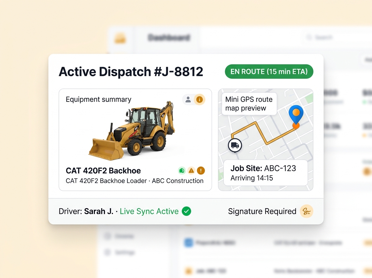 Driver app showing a consigner pickup job with address and pickup window