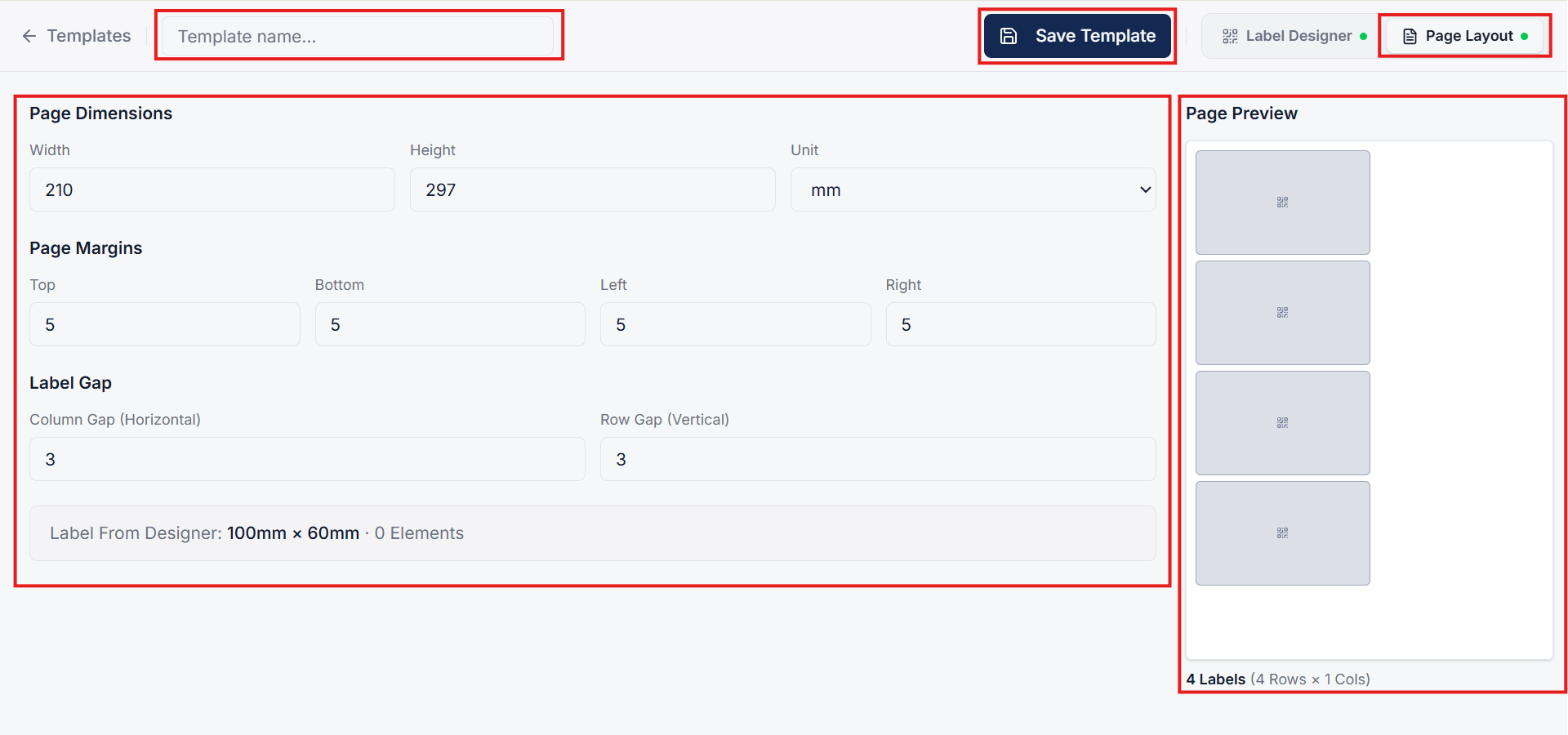 Page Preview and Layout Settings